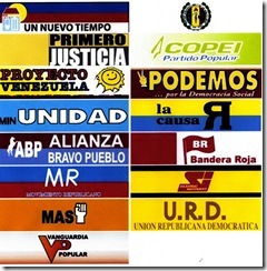 Tarjetas de los partidos presentes en la mesa unitaria democratica Tarjetas de los partidos presentes en la mesa unitaria democratica