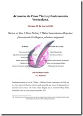 Armonías de Vinos Tintos y Armonías con Gastronomía Venezolana