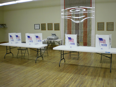 Polling stations inside the Pella Memorial Building