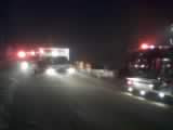 Emergency crews respond to an accident involving a van and a tractor south of Knoxville on Saturday, November 21