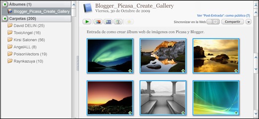 Picasa, �lbum, web, programa