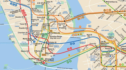 ニューヨークの地下鉄マップ