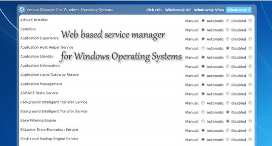  web based service manager for Windows Operating Systems 