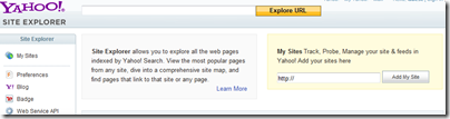 yahoo site explorer shot 1 yahoo site explorer shot 1