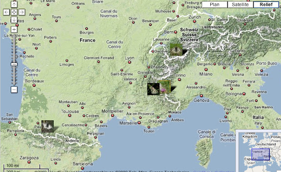 Localisation des photos en France et en Suisse