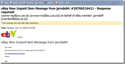 Fraudulent email