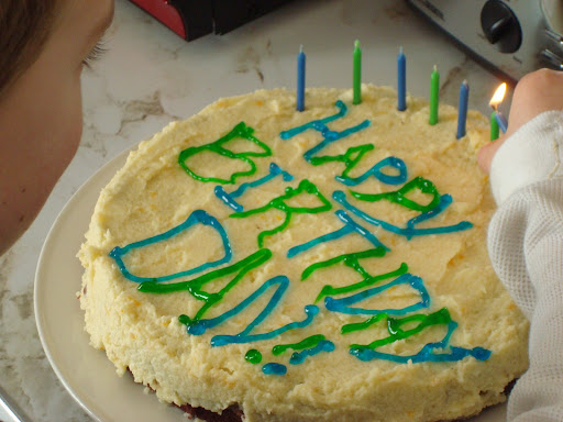 Daniel insisted on lighting his own cake