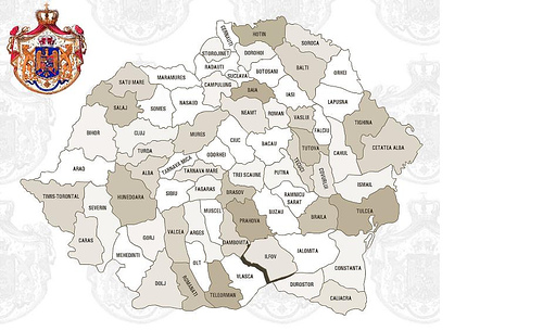 Romania Mare, harta si stema regala Romania Mare, harta si stema regala