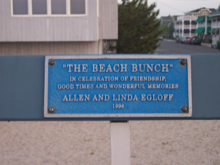 "The Beach Bunch"In celebration of friendship,Good times and wonderful memoriesAllen and Linda Egloff1994