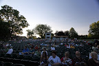Wide-angle view from our seat. The building on the left is the refreshment building. The one in the center is for spotlights. Restrooms are in the building on the right.