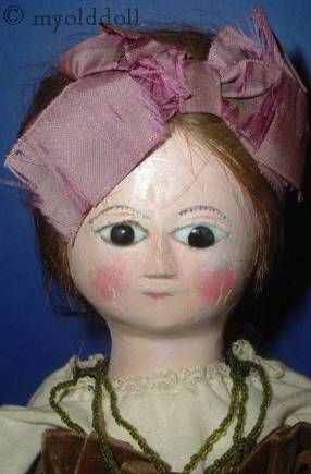 Antique Queen Anne wooden wood doll 1770s 1780s 1700s