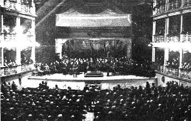 Una rara immagine del 1929 del palco