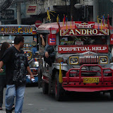 Manila: This is the local form 
of transport evidently in all 
of the Philippines. They're 
called Jeepneys and are vehicles 
left over from the US in WWII.
