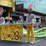 Street dancing during the 
3 week long Masskara Festival - 
Bacolad, Negros