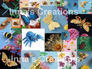 Insects, various designs using paper quilling
