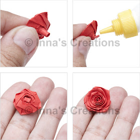 Folded rose, steps 9-12