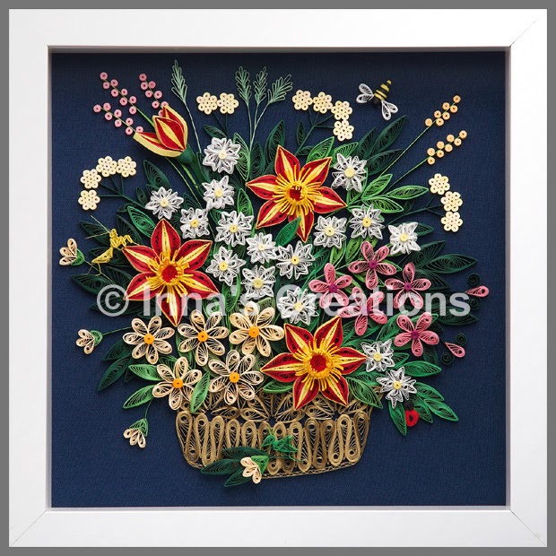 Inna's Creations Flower basket quilling picture