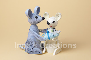 Quilled mice, front view