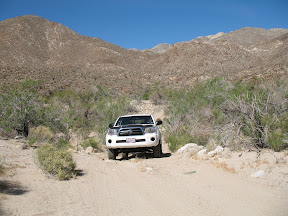 Tacoma negotiates a sand hill in Carrizo Gorge