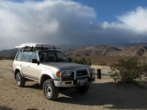 Our Landcruiser on Egg Mountain in Anza Borrego