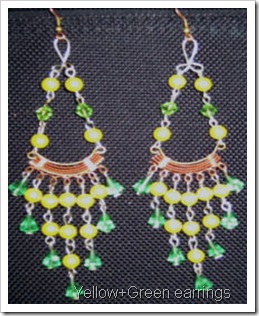 Yellow-green earrings