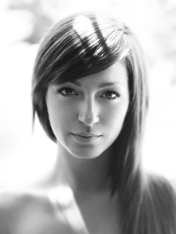 Black and white-close-up shot of a model Black and white-close-up shot of a model