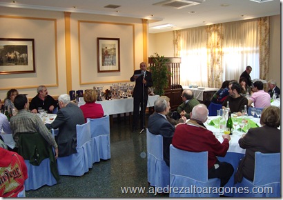 Un momento del discurso del presidente de la F.A.D.A. José Luis Pellicer