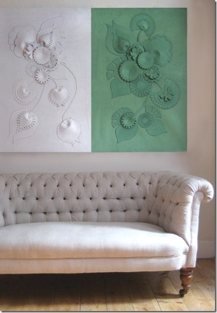 Sculpted Leather Wall Panels.Genevieve Bennett