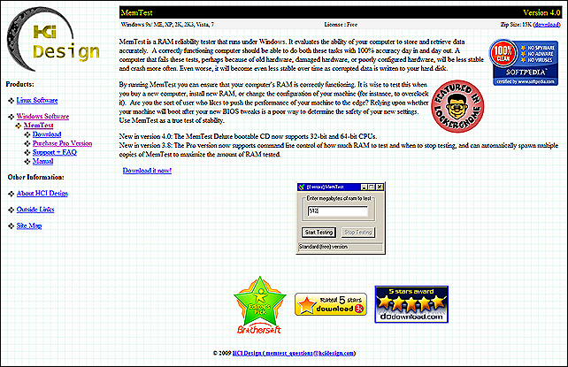MemTest_ RAM reliability tester for Windows