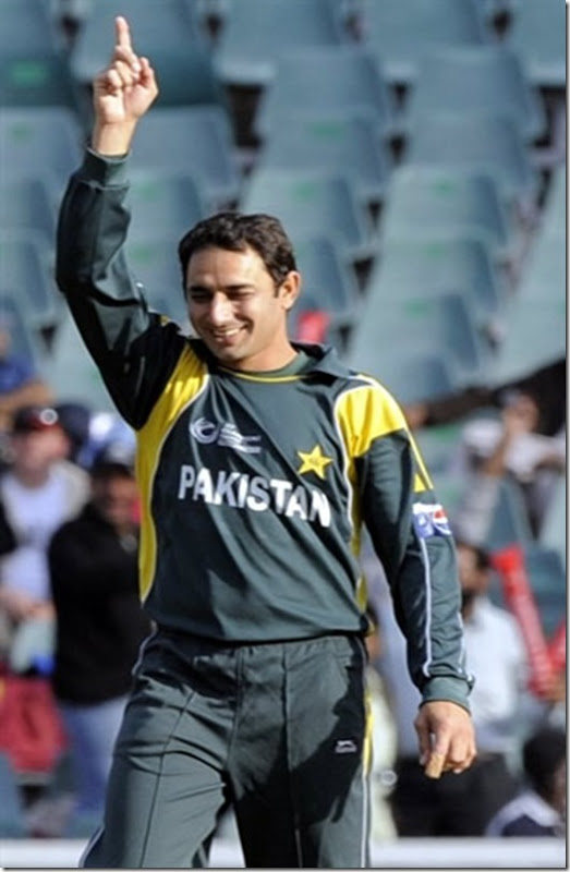 Saeed Ajmal after taking wicket