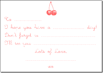 cherry lunch box note card