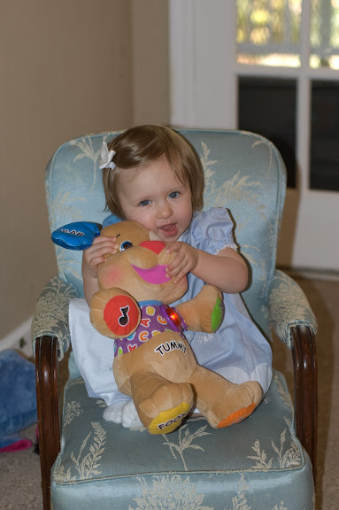 Sam LOVES her rocking chair