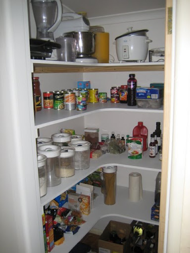 The pantry somewhat stocked, now to go shopping.
