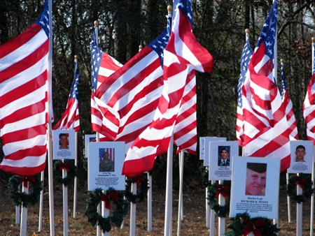 Arkansas Fallen Heroes Memorial Flag Field, Searcy, Arkansas, December 12, 2010. Arkansas Fallen Heroes Memorial Flag Field, Searcy, Arkansas, December 12, 2010.