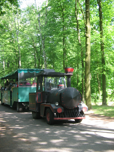 Stara kolejka-ciągnik w Nowym ZOO w Poznaniu