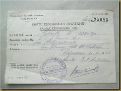 Kwitansi Padjak sepeda Gazelle 1956 Kwitansi Padjak sepeda Gazelle 1956