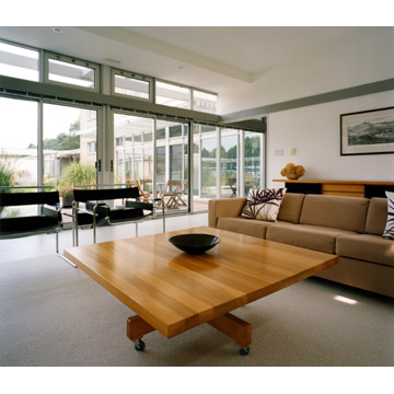 Woodside House Design With Courtyard Garden Decorating Ideas - Living Room wooden house design interior living room