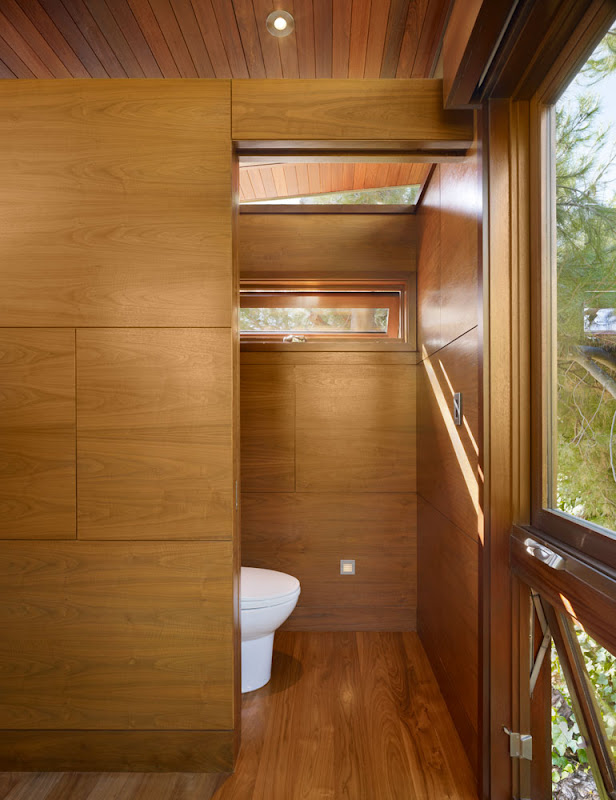 wooden treehouse design minimalist interior bathroom
