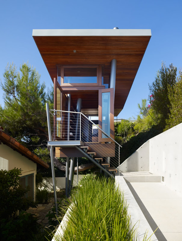 wooden treehouse design minimalist architecture exterior