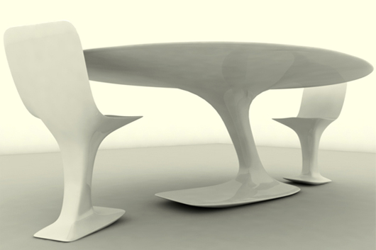 furnishings white table and chairs