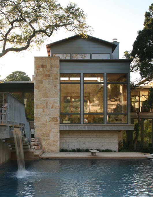 Contemporary and Traditional Stone Home Design contemporay stone home design swimming pool
