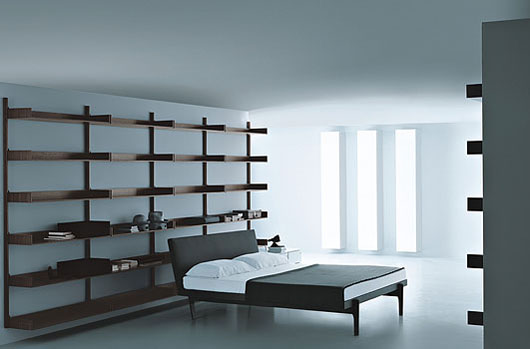 Slender And Elongated Modern Wooden Bed Furniture Design