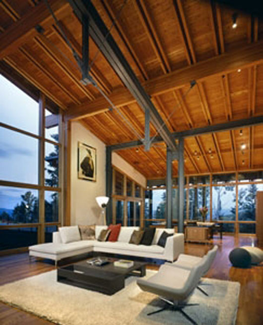 Modern Glass Hill Home Architecture Design Landscape - Living Room modern glass house architecture interior decorating