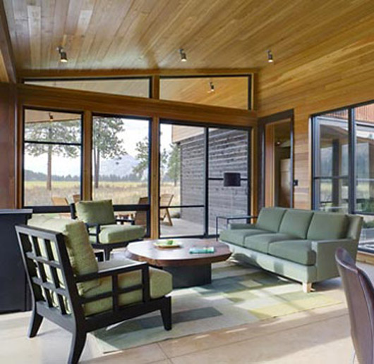 Cabin Design Wooden Home Decorating With Courtyard Walls - Living Room wooden cabin home design living room