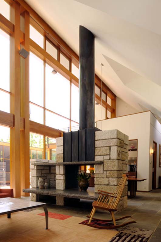 glass home decorating interior design fireplace