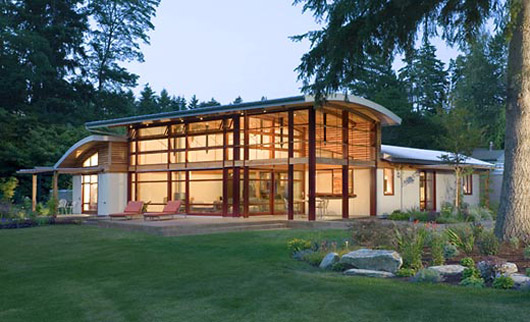 Curved Roof Design Modern Home With Garden Decorating Curved Roof Design Modern Home With Garden Decorating