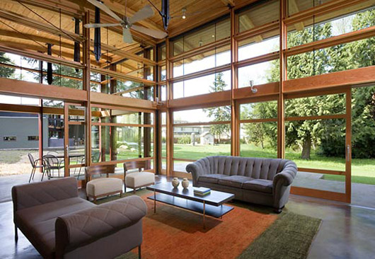 Curved Roof Design Modern Home With Garden Decorating - Living Room luxury home design interior living room