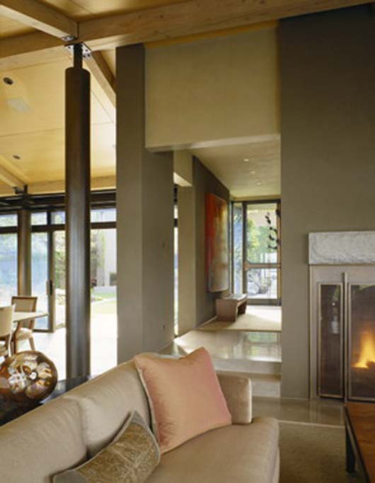 Modern Lake House Design With Courtyard Decorating - Living Room modern home design interior living room