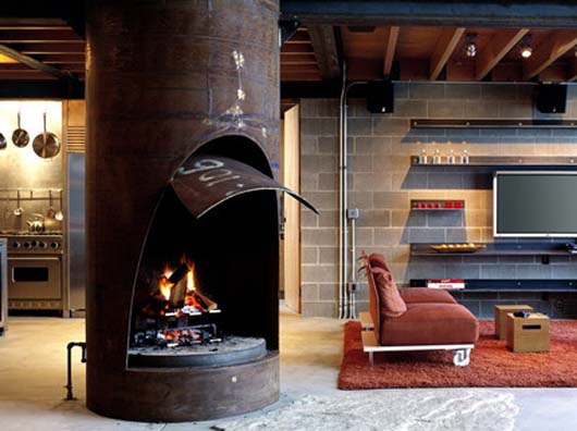 Little Box Cabin Design Minimalist Lake House Decorating - Fireplace little box home design interior fireplace
