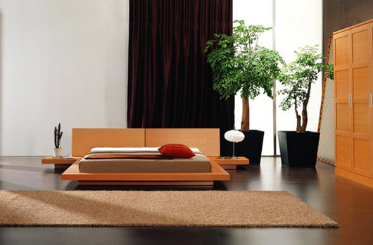Modern Wooden Platform Bed Design Bedroom Furniture
